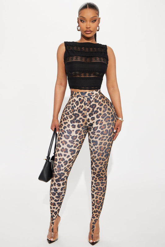 Kamryn High Rise Leopard Stirrup Legging - Leopard