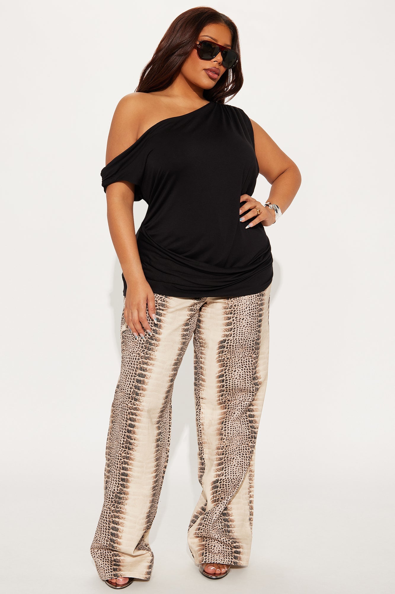 Embrace Her Double Lined Off Shoulder Top - Black