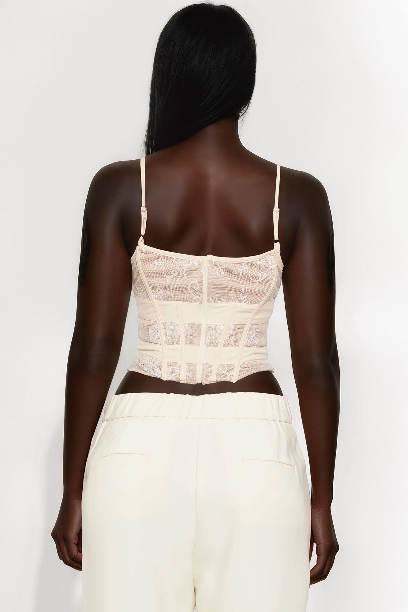 Love At First Sight Lace Corset Top - Nude