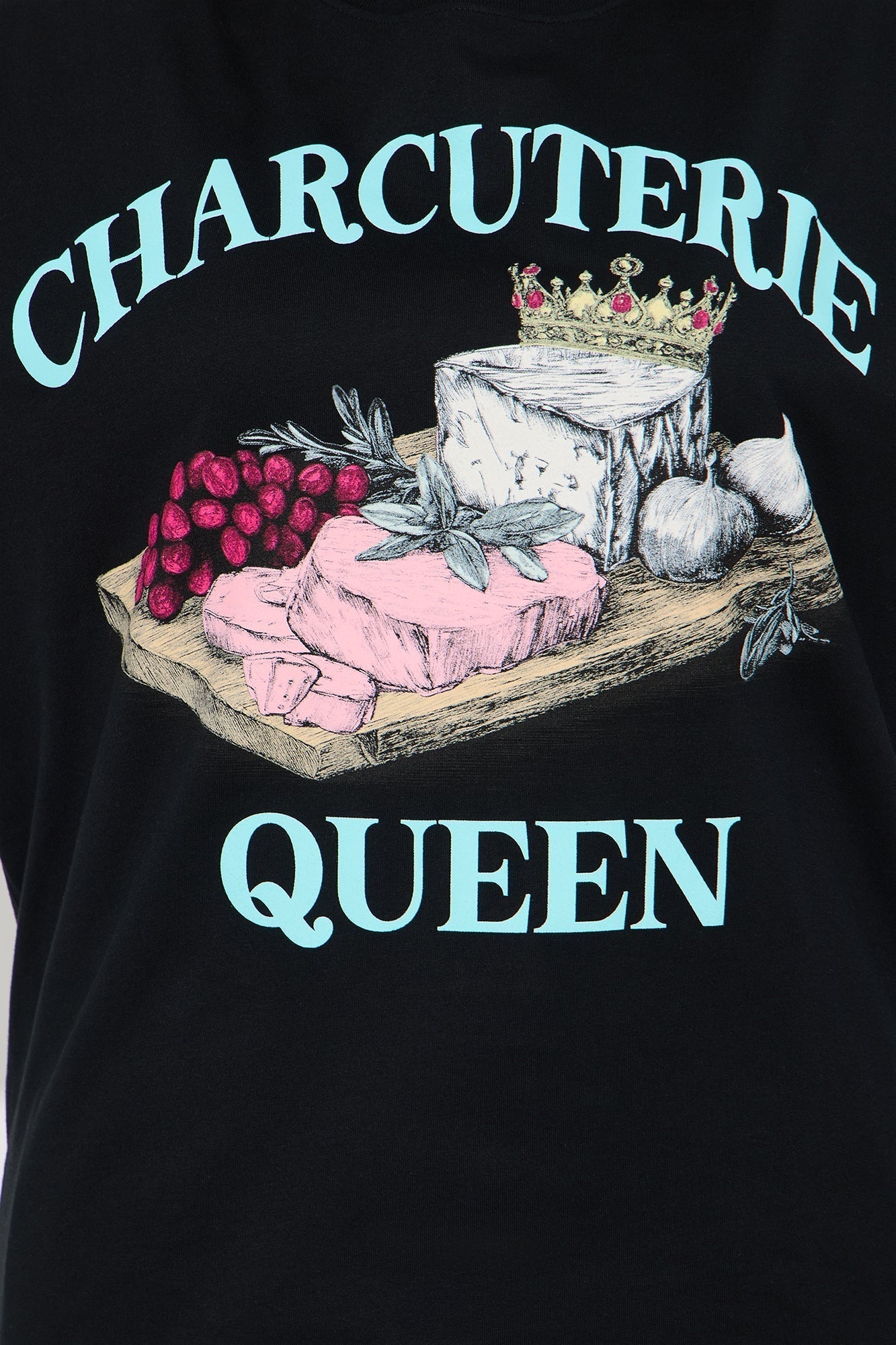 Charcuterie Queen Washed Boxy Tee - Black