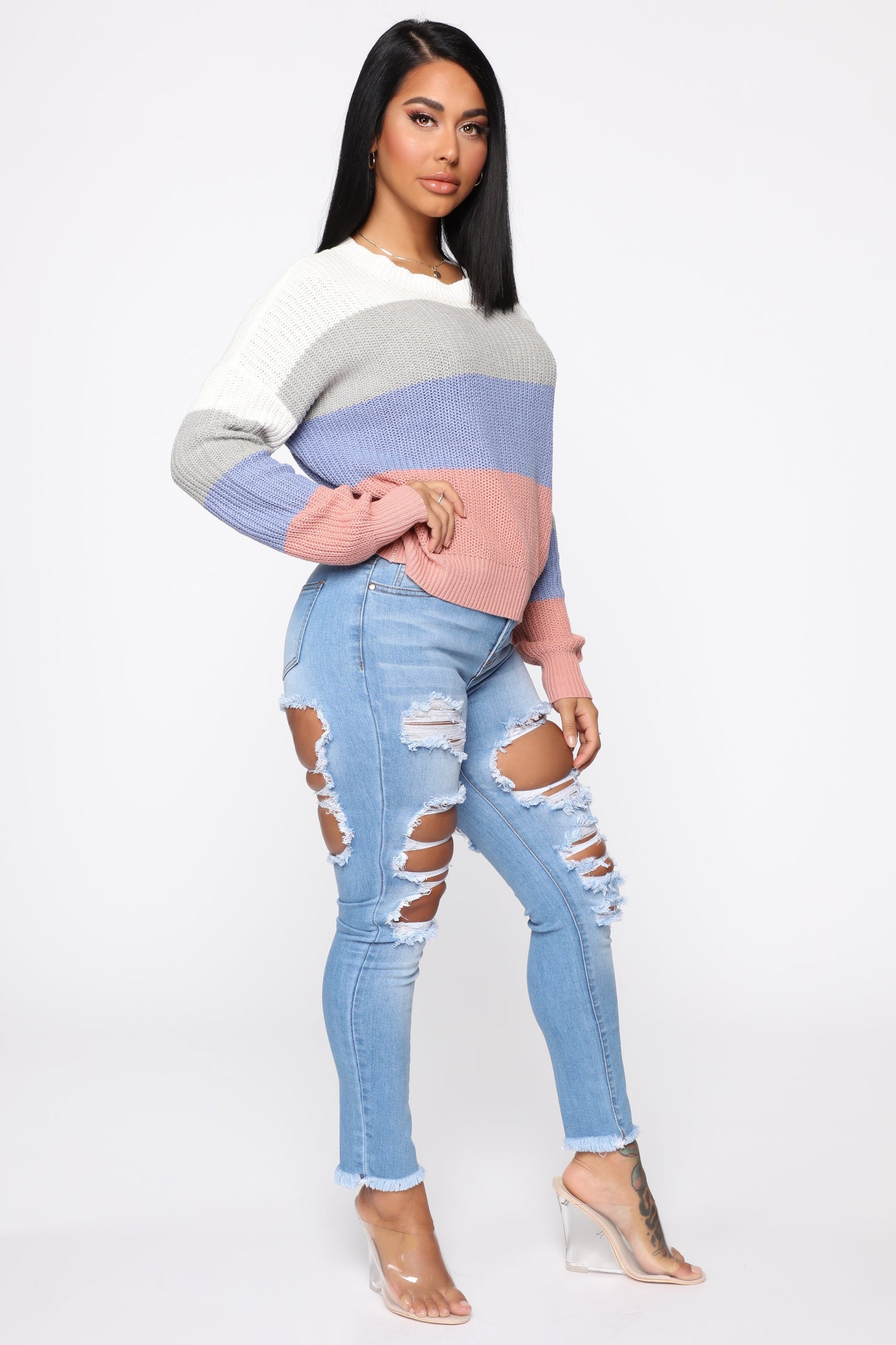 On The Way Sweater - Ivory/combo