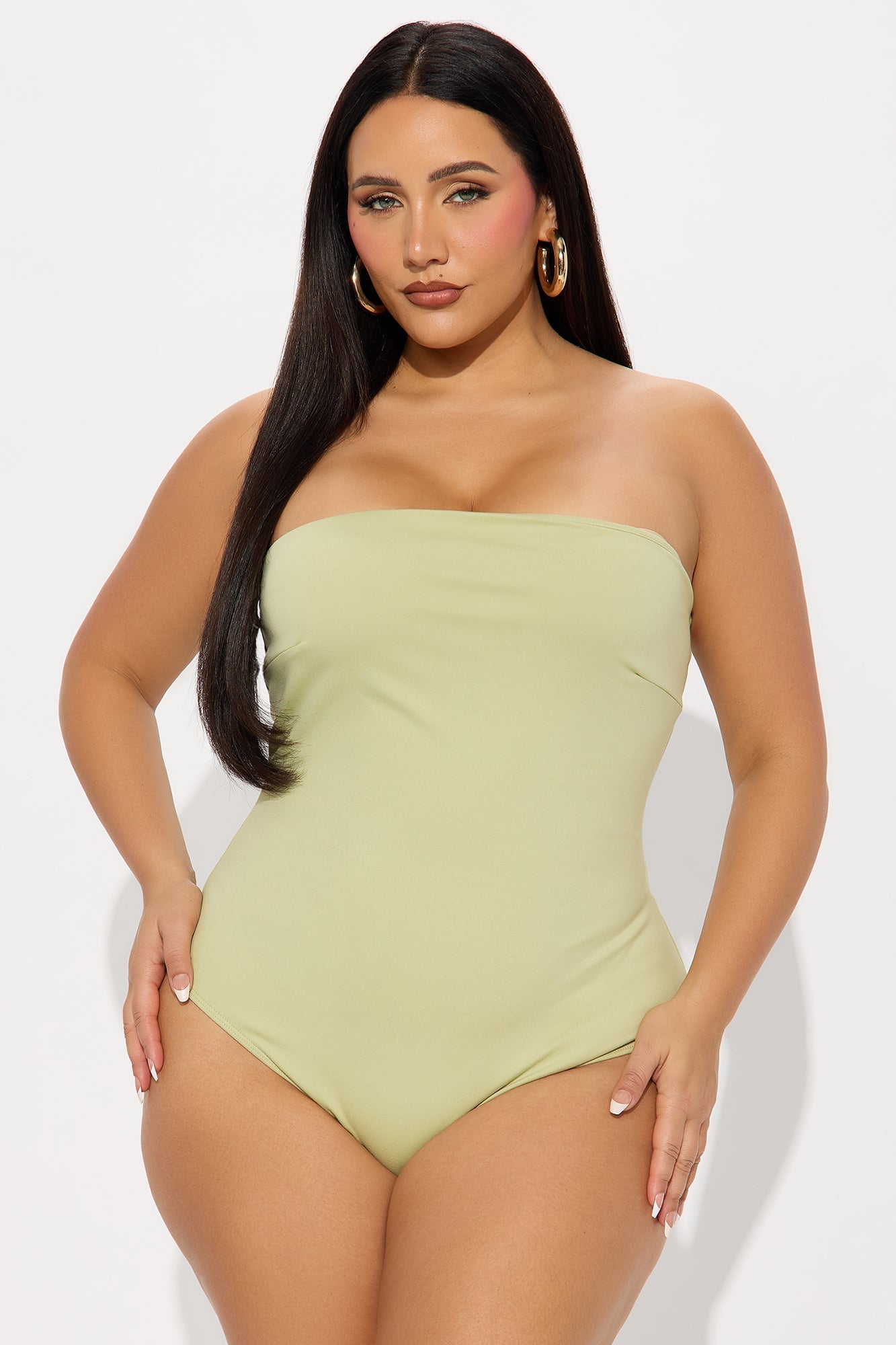 Alli Double Lined Strapless Bodysuit - Sage