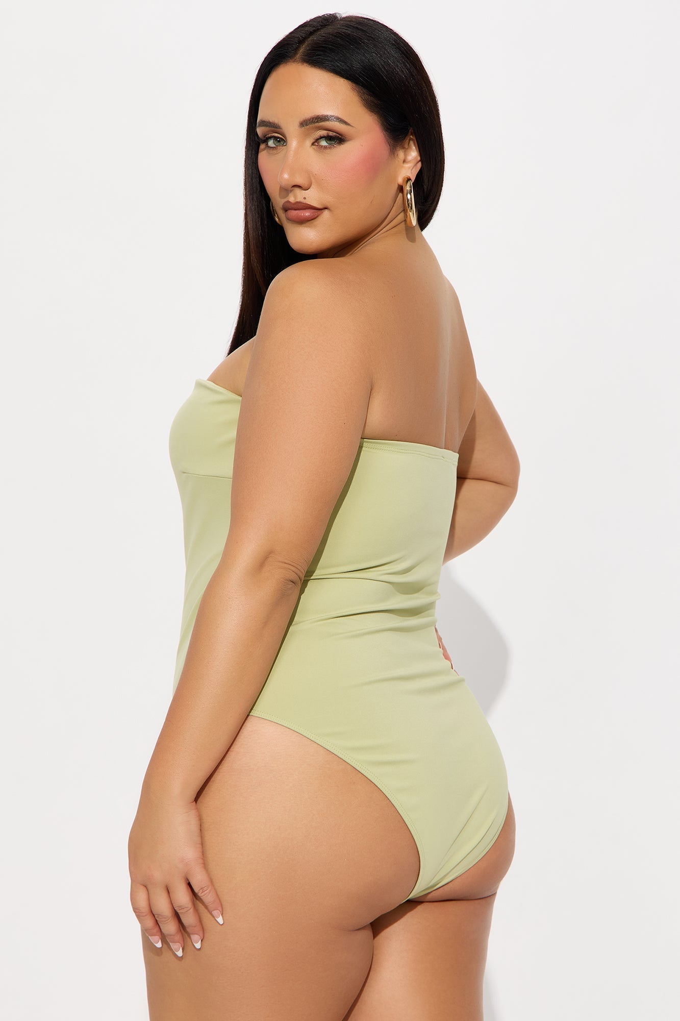 Alli Double Lined Strapless Bodysuit - Sage