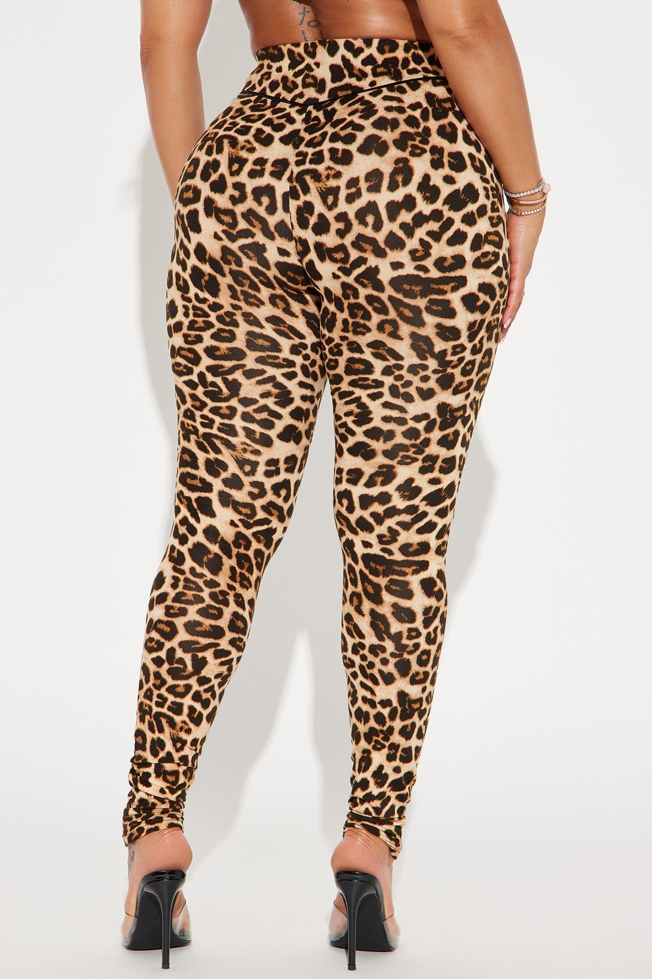 What A Catch Leopard High Rise Legging - Brown/combo