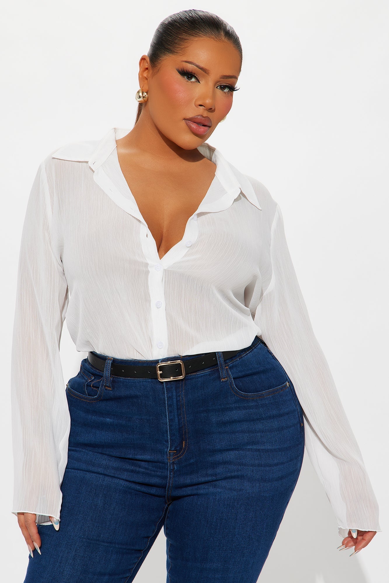 Good Decisions Chiffon Shirt - White