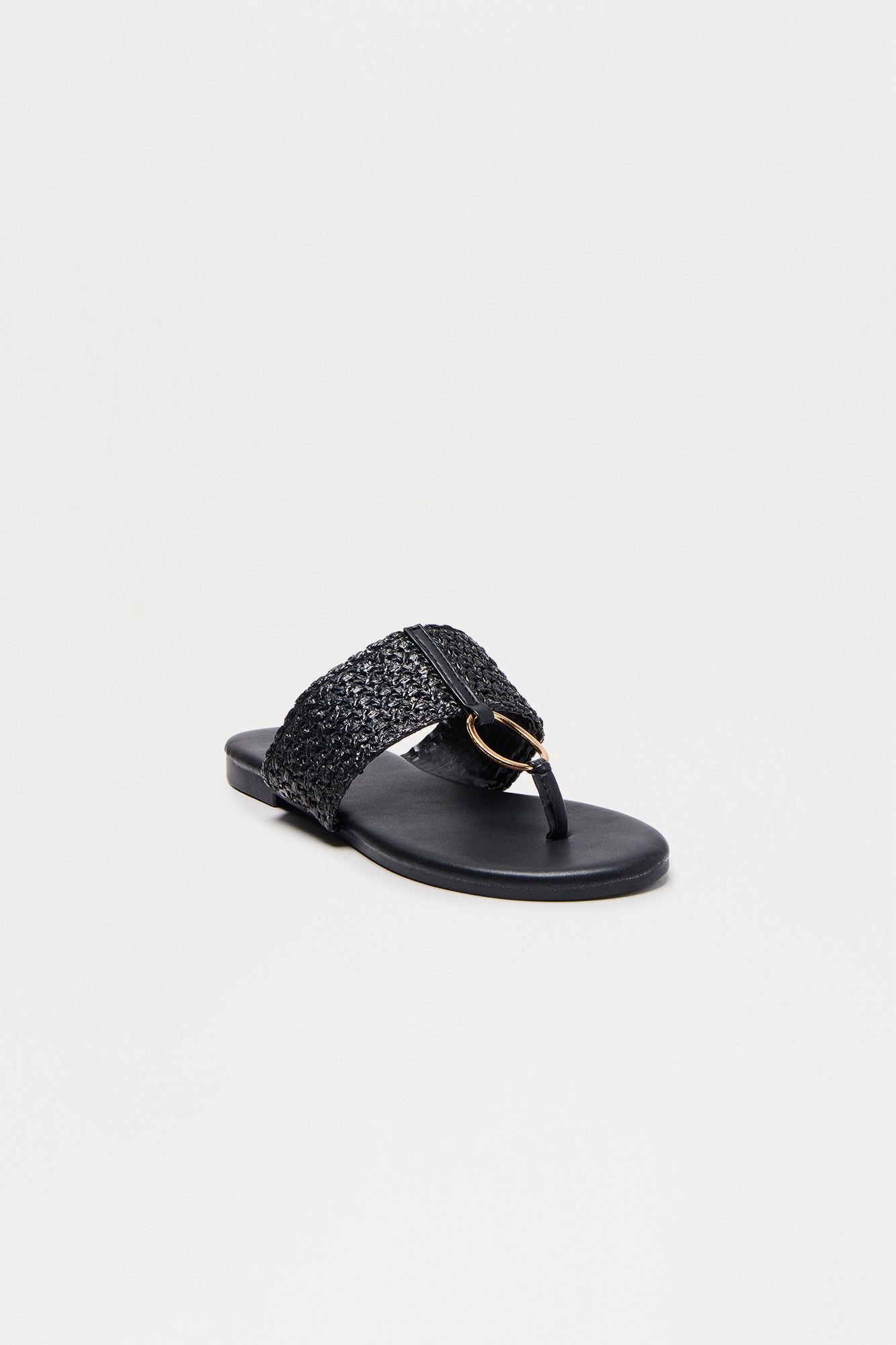 Arizona Raffia Sandals - Black