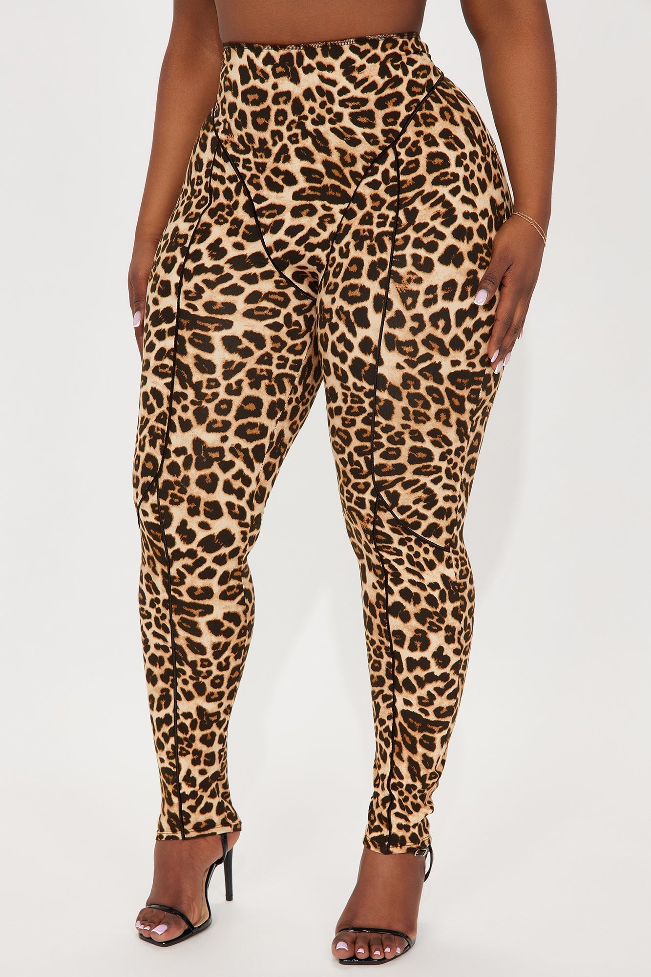 What A Catch Leopard High Rise Legging - Brown/combo