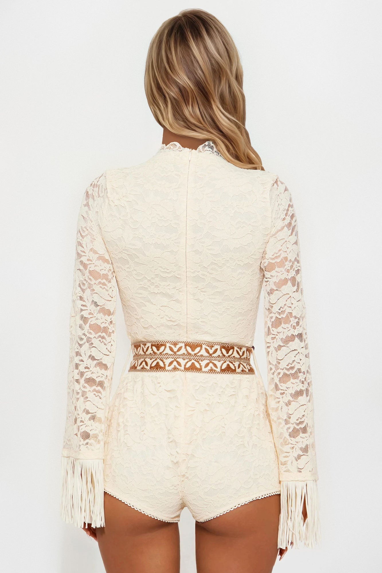 Joelle Lace Romper - Cream