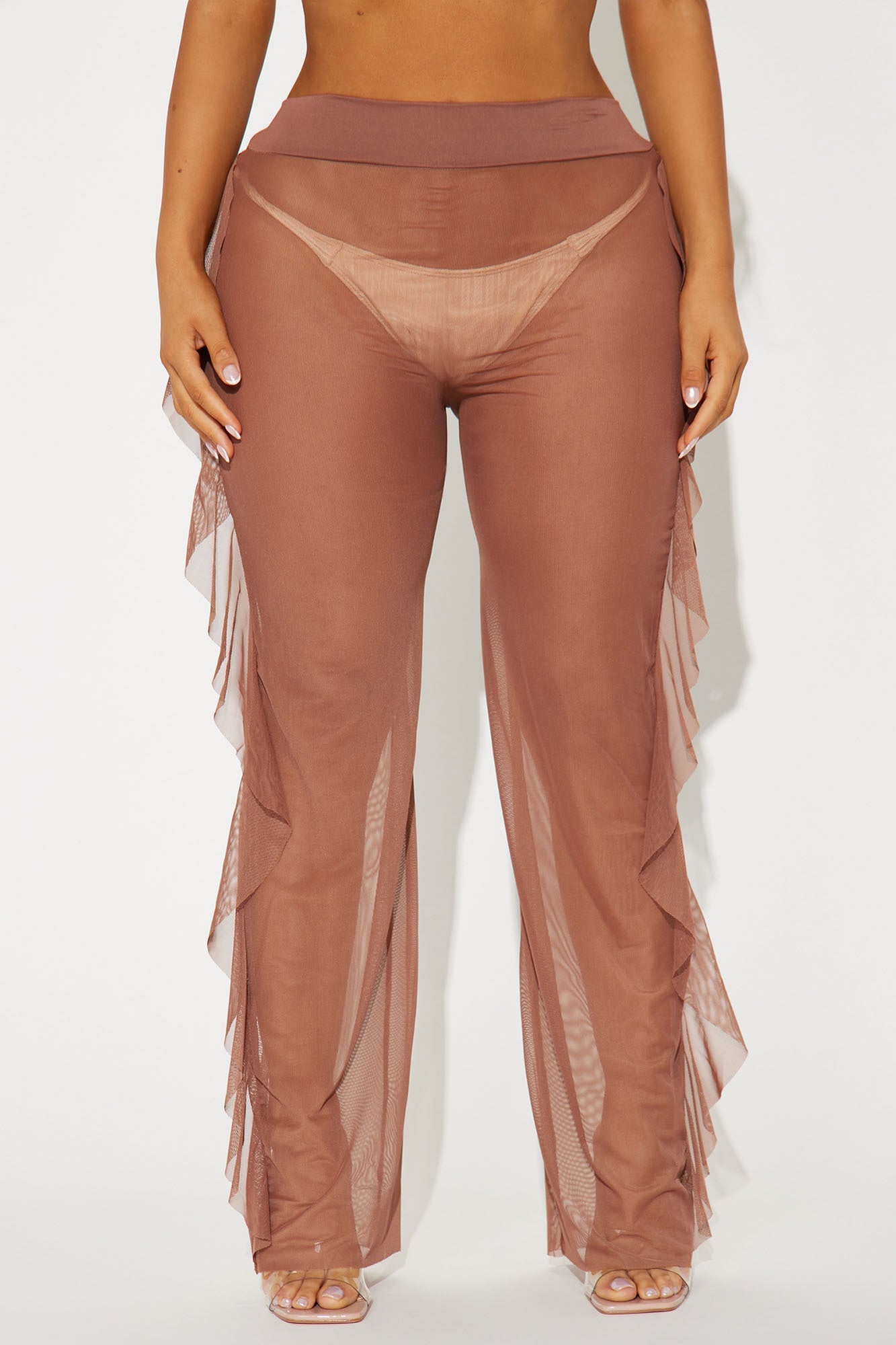 Sunshine See Through Cover Up Pant - Mocha