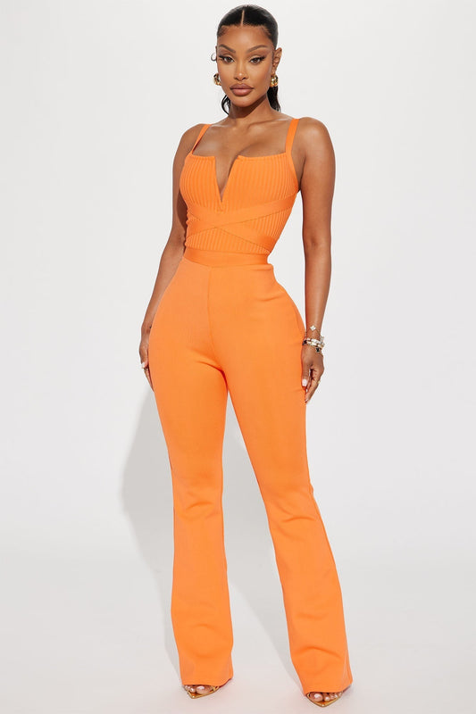 Misty Bandage Jumpsuit - Orange