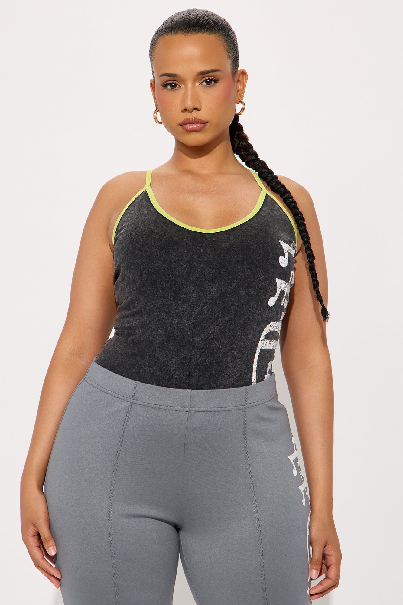 Von Dutch Washed Bodysuit - Charcoal/combo