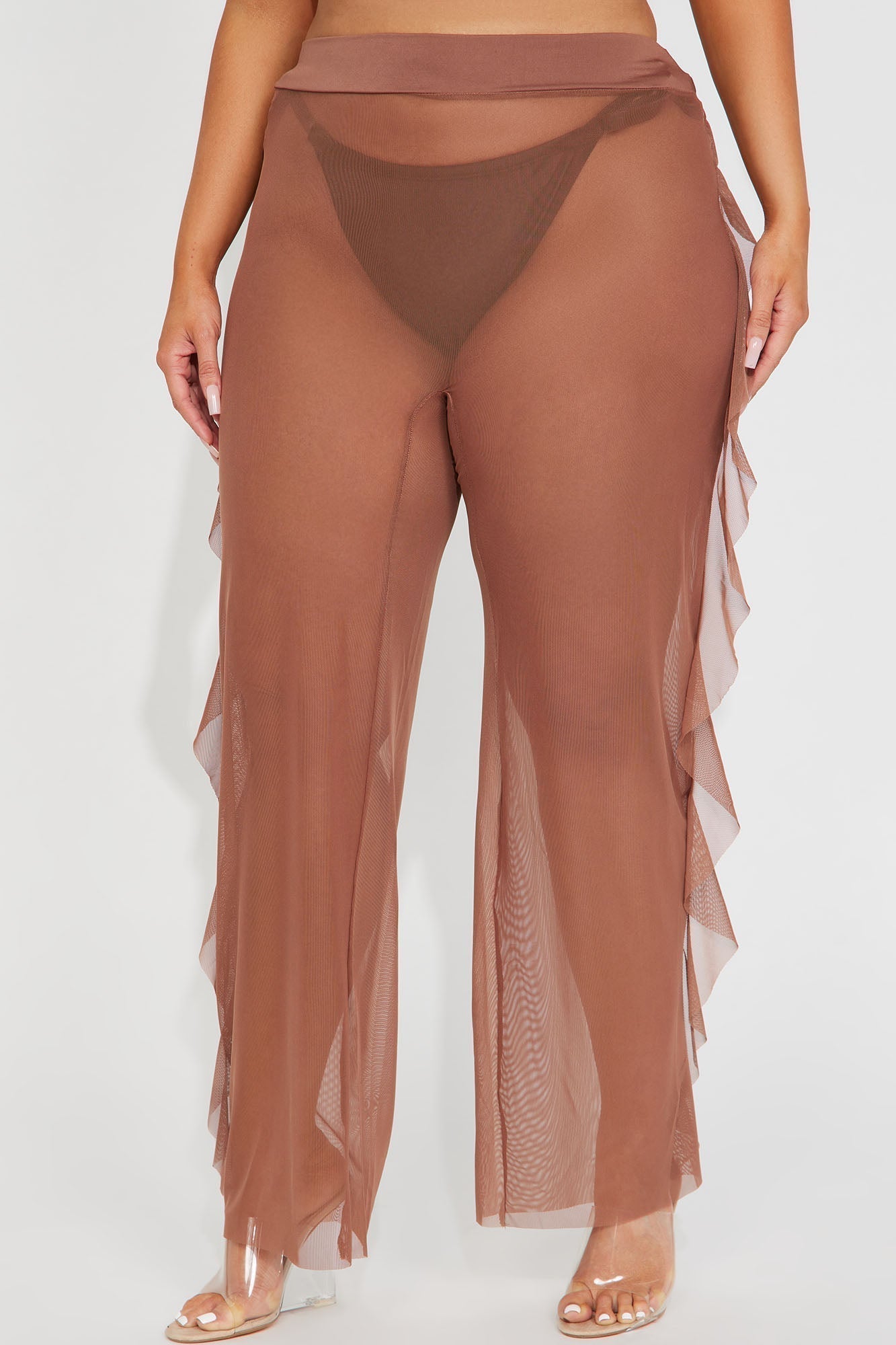 Sunshine See Through Cover Up Pant - Mocha