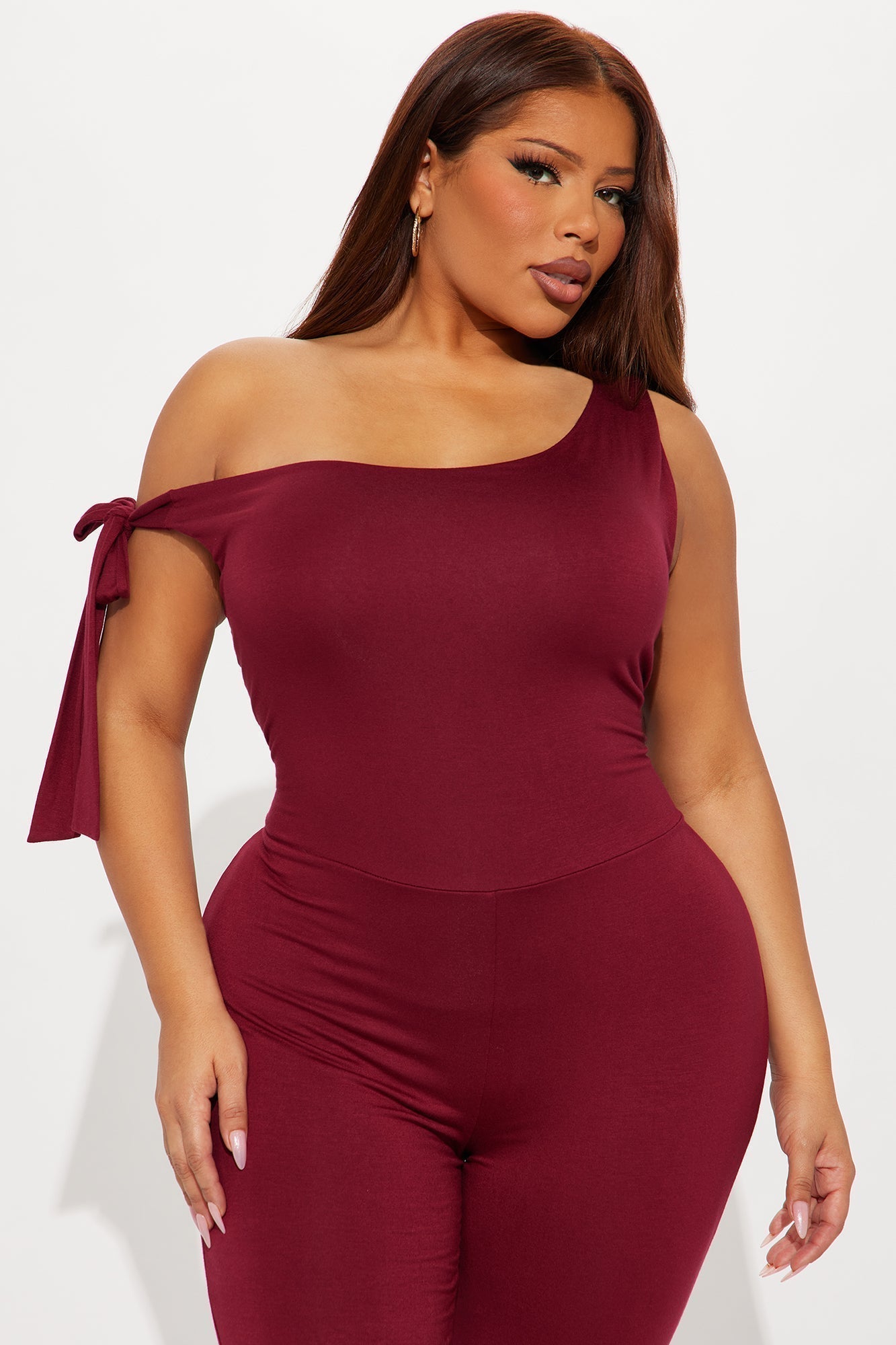Sweet Like Candy Capri Jumpsuit - Burgundy