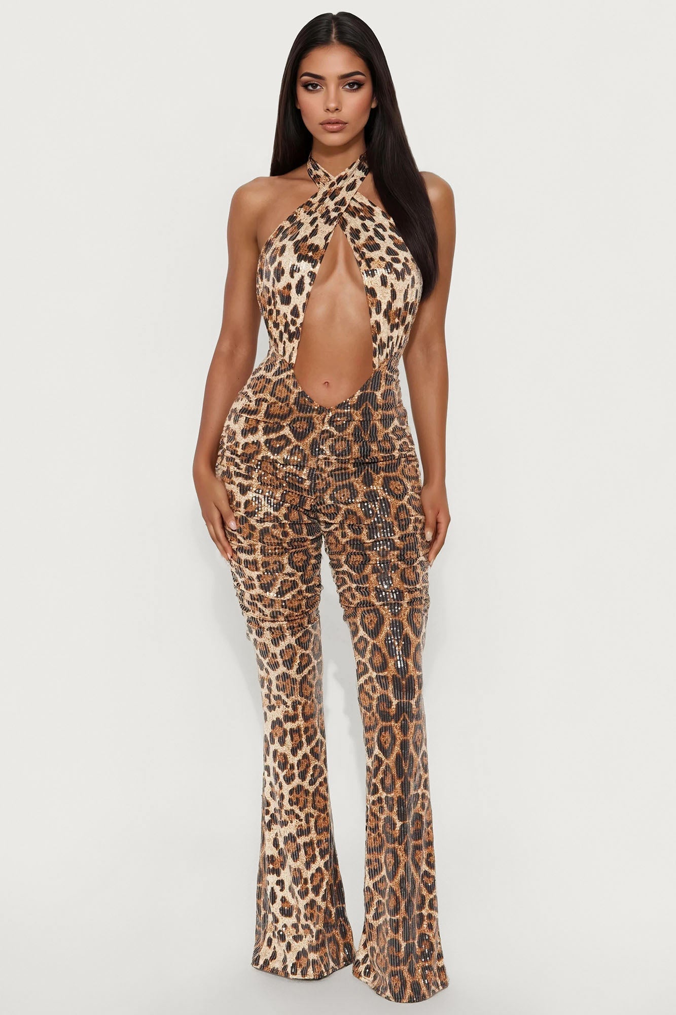 Alexis Sequin Leopard Jumpsuit - Leopard