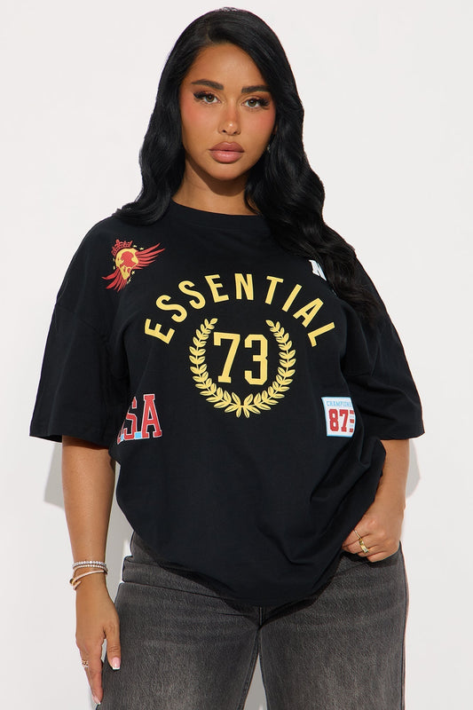 Essential 73 Washed Tee - Black