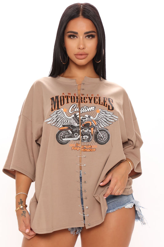 Soaring High Vintage Top - Taupe