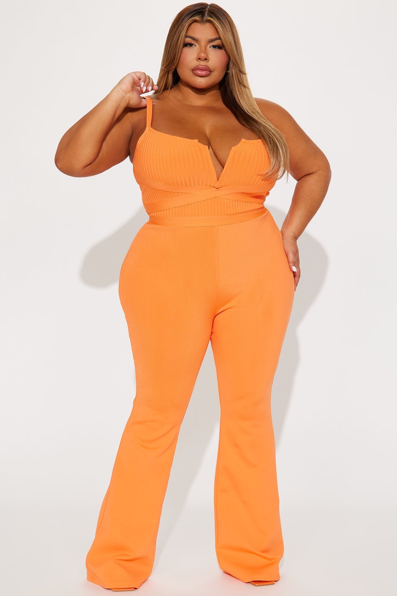 Misty Bandage Jumpsuit - Orange
