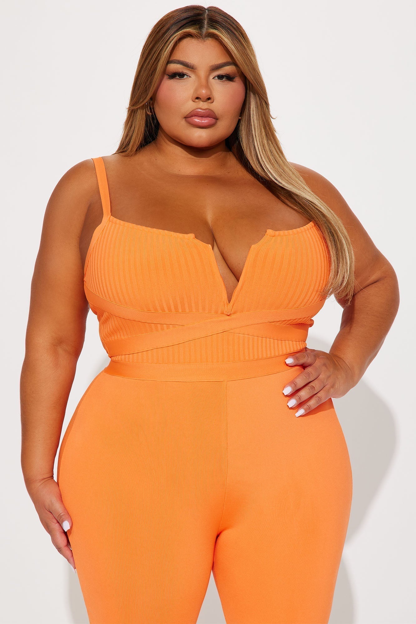 Misty Bandage Jumpsuit - Orange