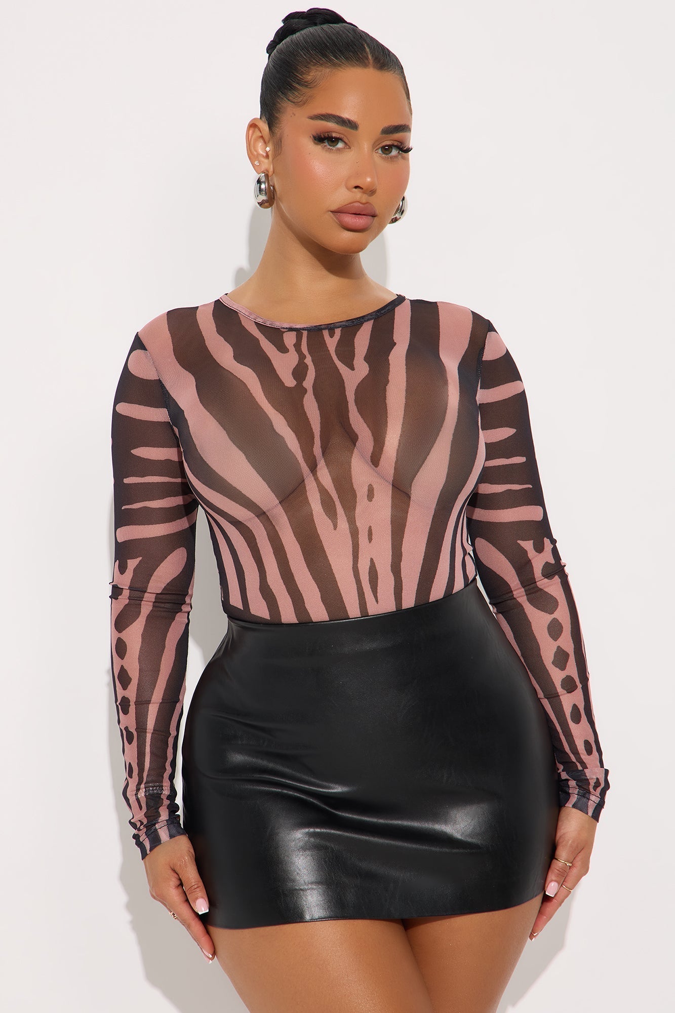 In Awe Mesh Bodysuit - Black/combo