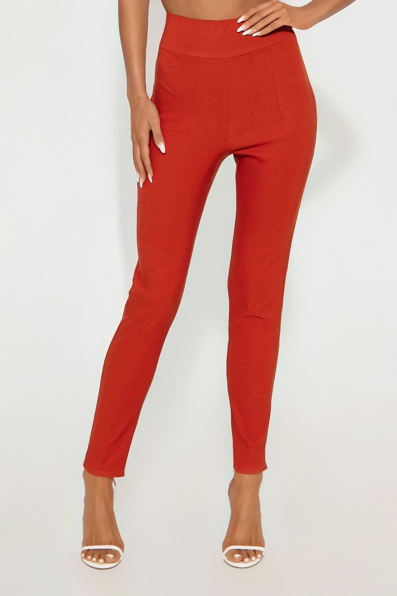 Venetian High Rise Pants - Rust