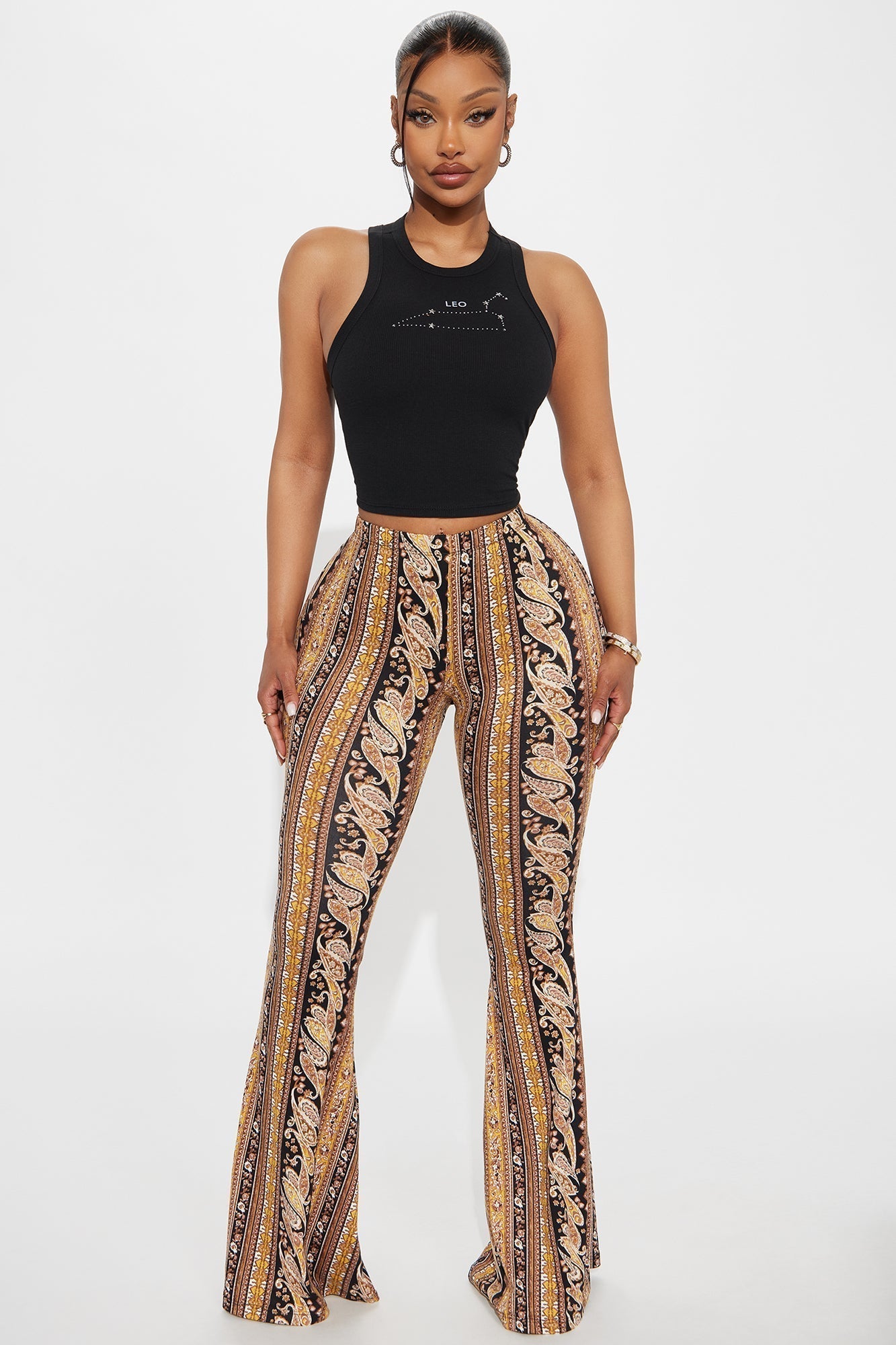 Leo Season Ribbed Tank Top - Black