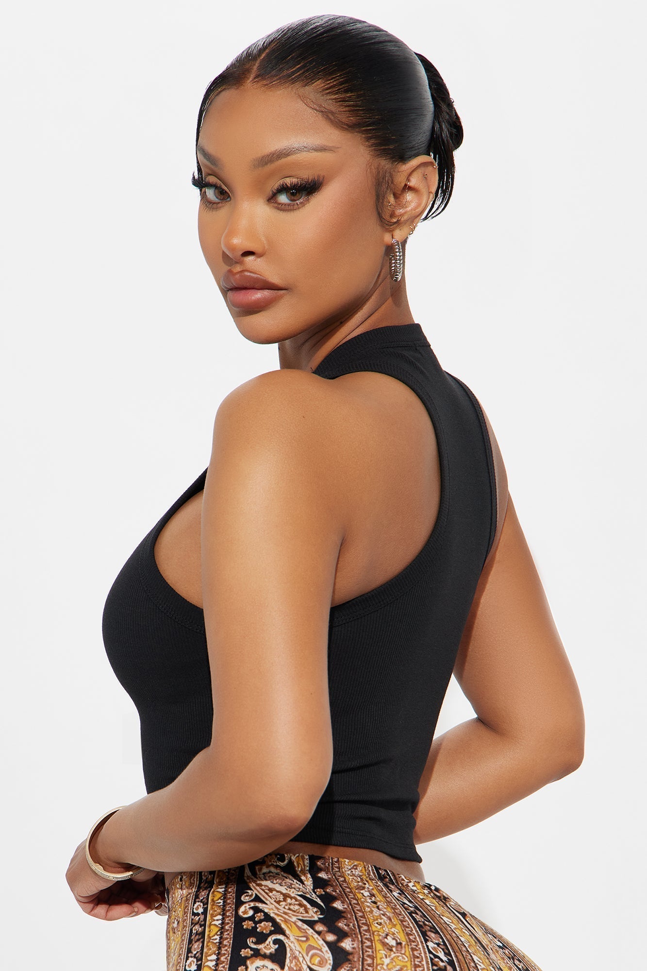 Leo Season Ribbed Tank Top - Black