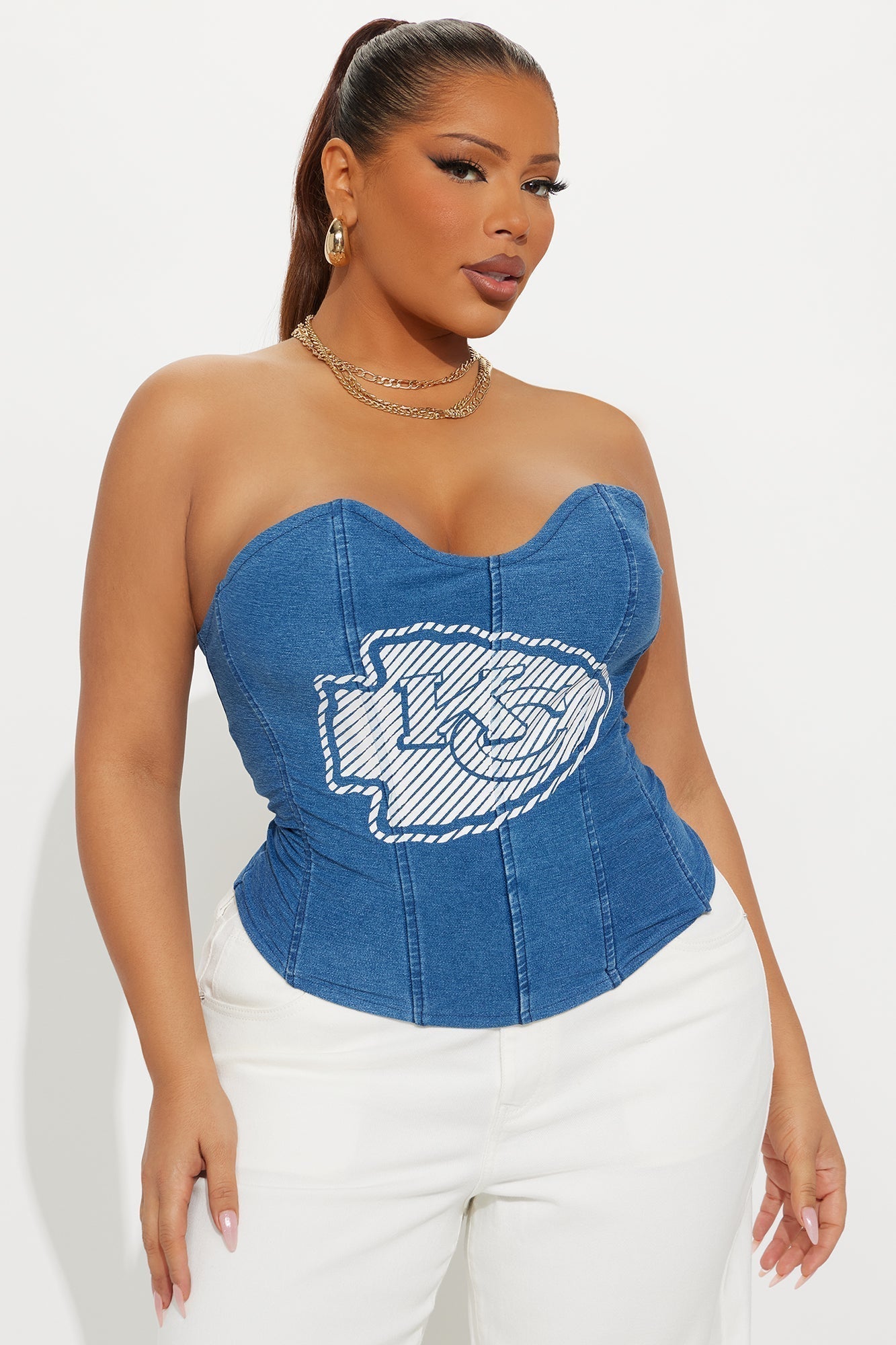 Kansas City Chiefs Denim Corset Top - Denim