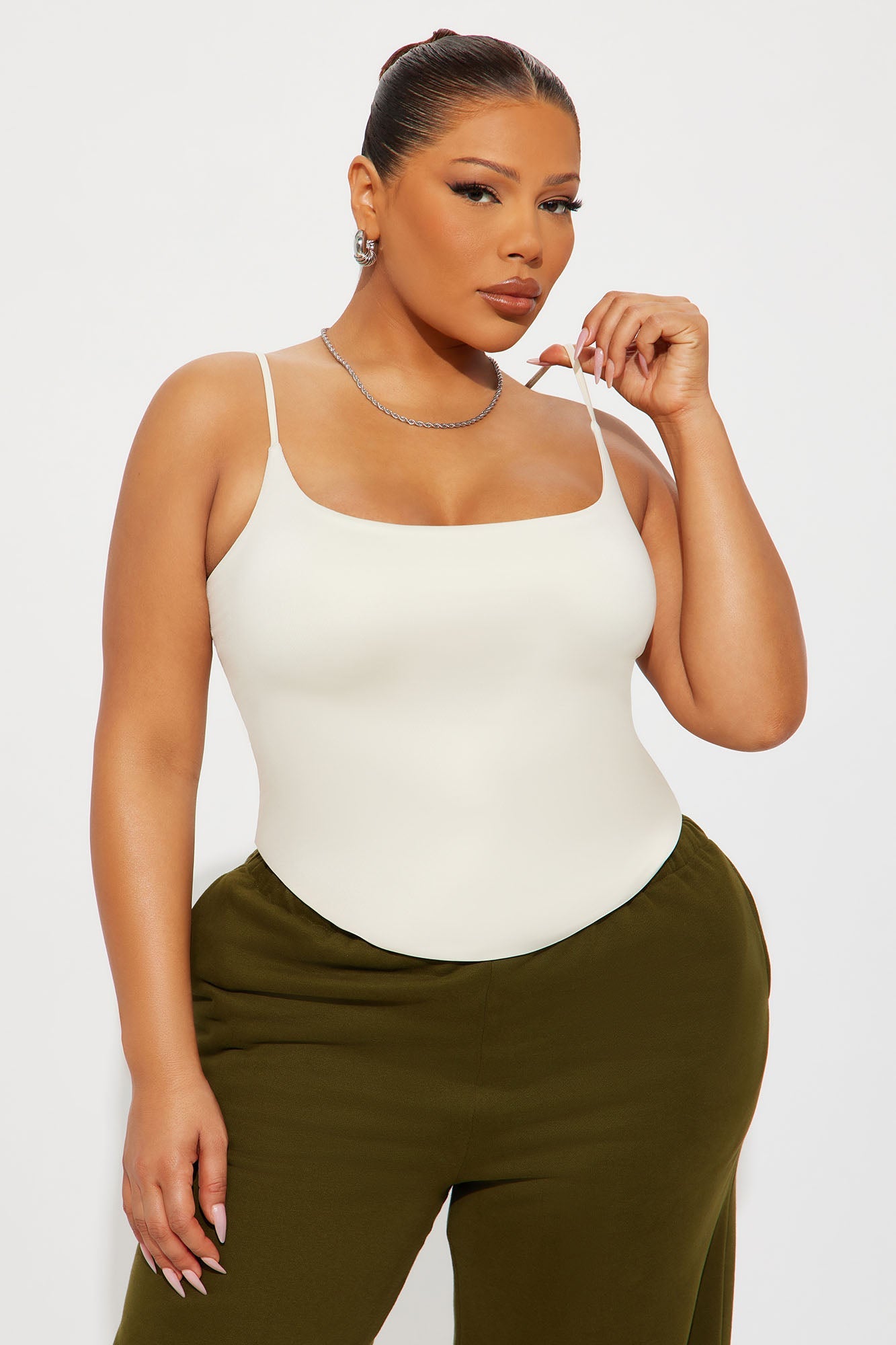 Contour Double Lined Cami Top - Bone