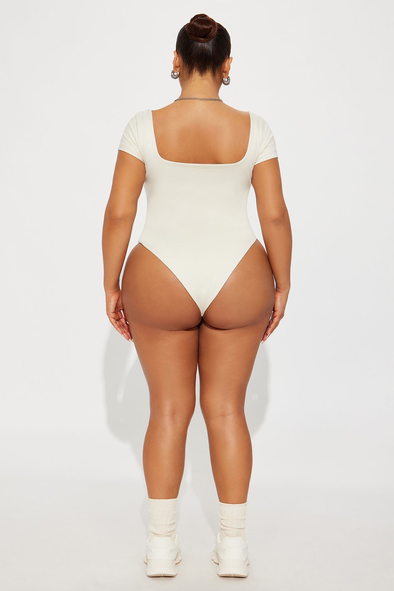 Contour Double Lined Square Neck Bodysuit - Bone