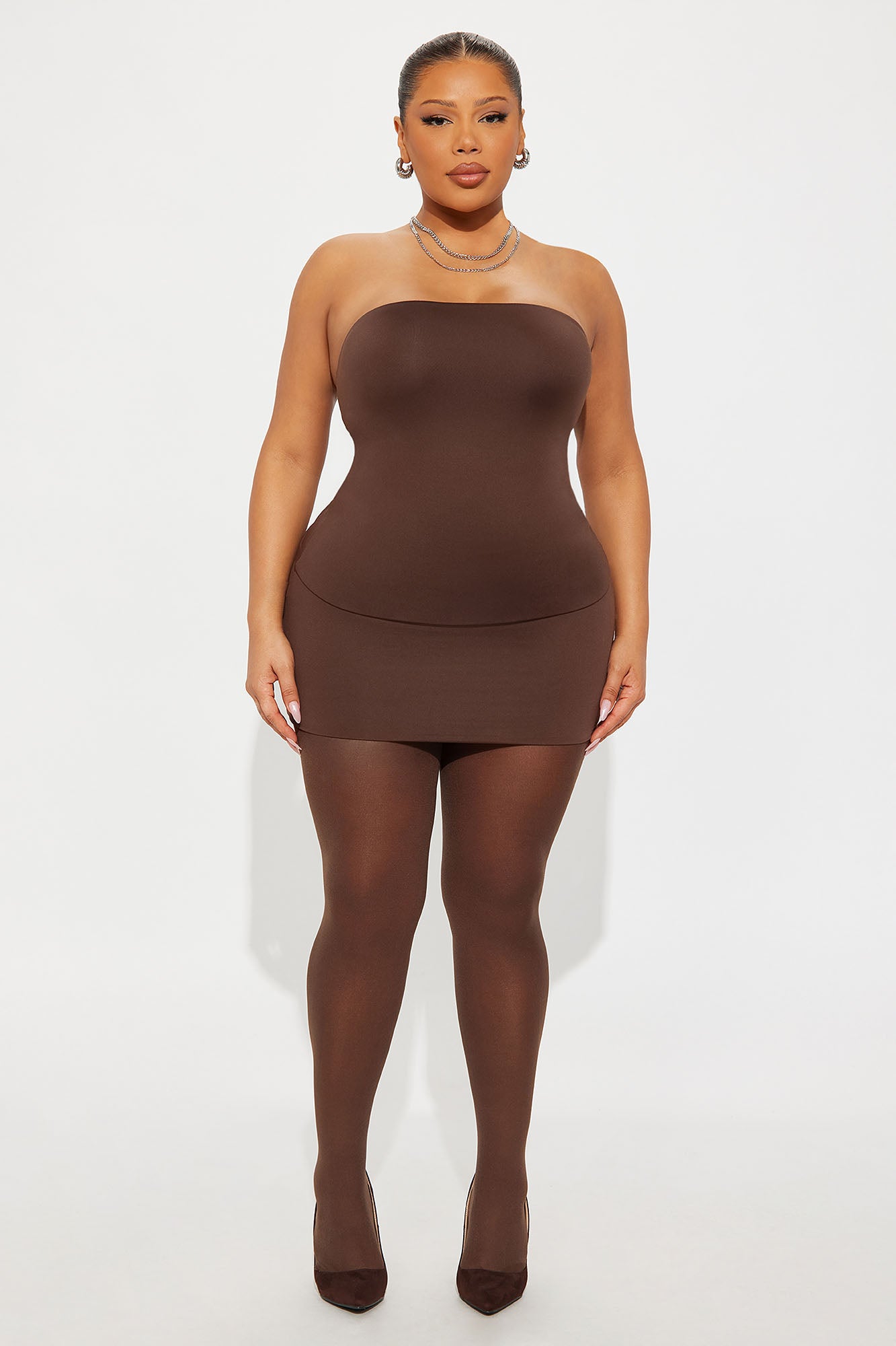 Contour Double Lined Tube Top - Chocolate
