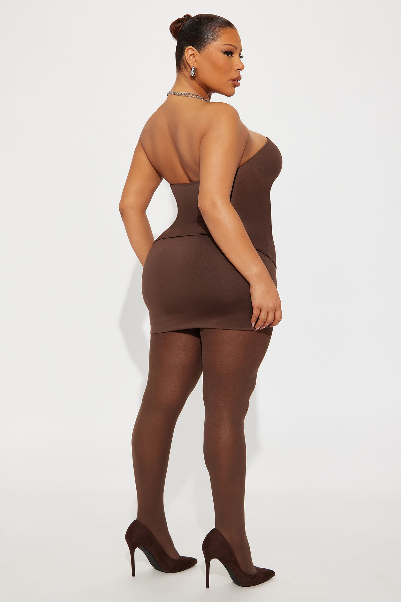 Contour Double Lined Tube Top - Chocolate