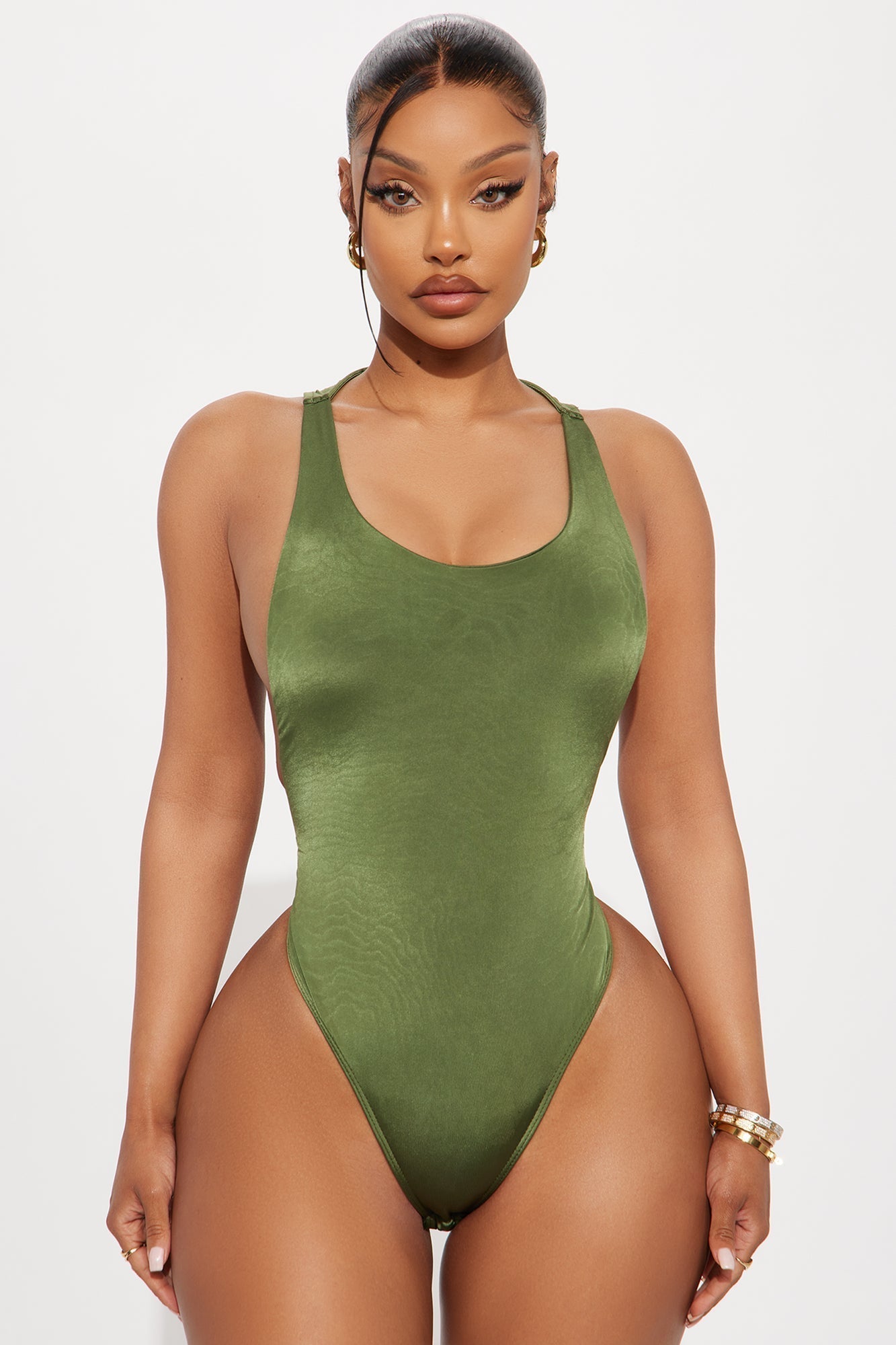 Martina Double Lined Bodysuit - Olive