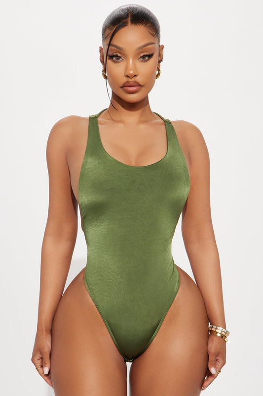 Martina Double Lined Bodysuit - Olive