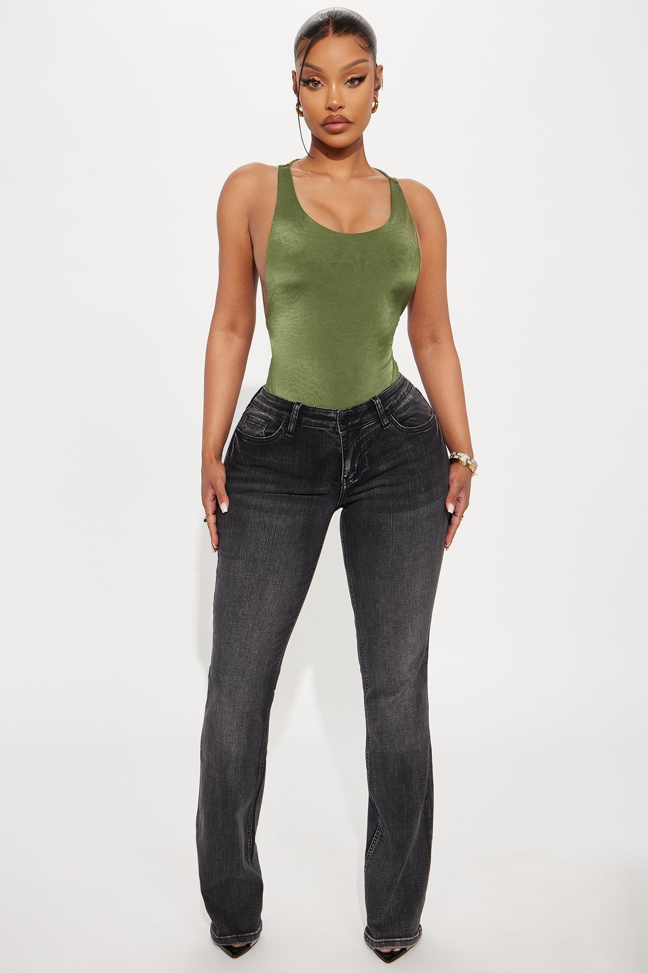 Martina Double Lined Bodysuit - Olive