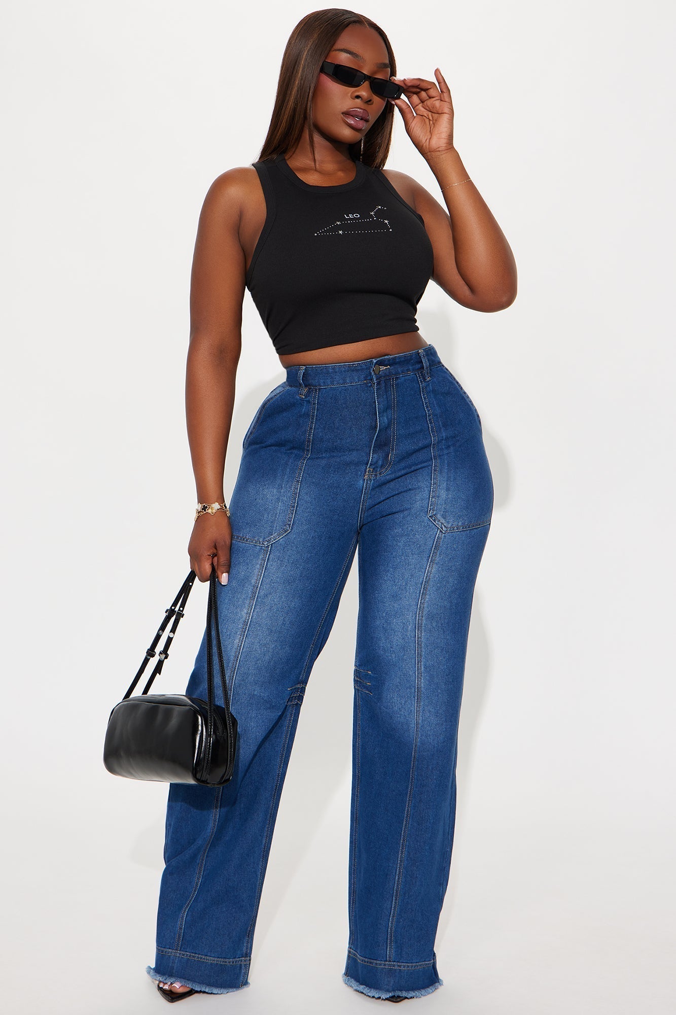 Leo Season Ribbed Tank Top - Black