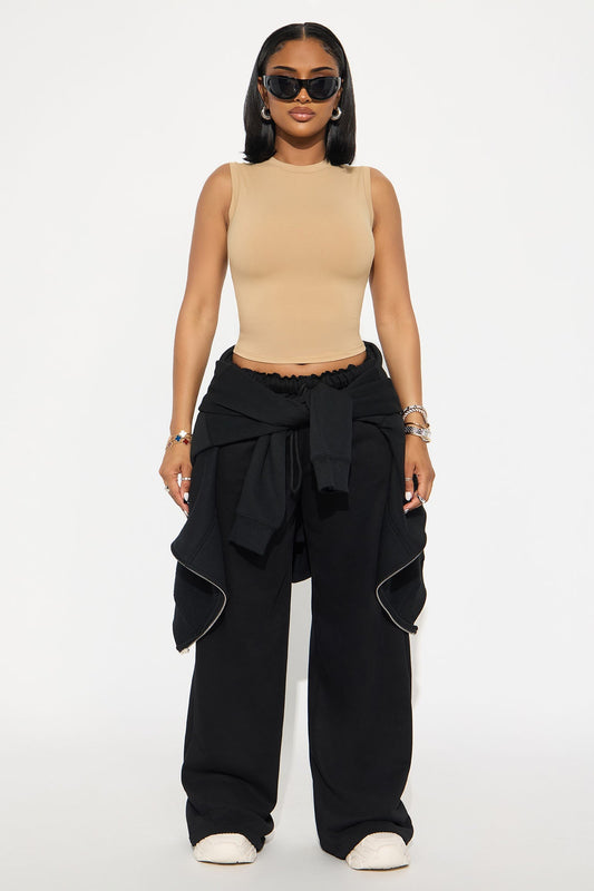 Second Skin Double Lined Muscle Tank - Mocha