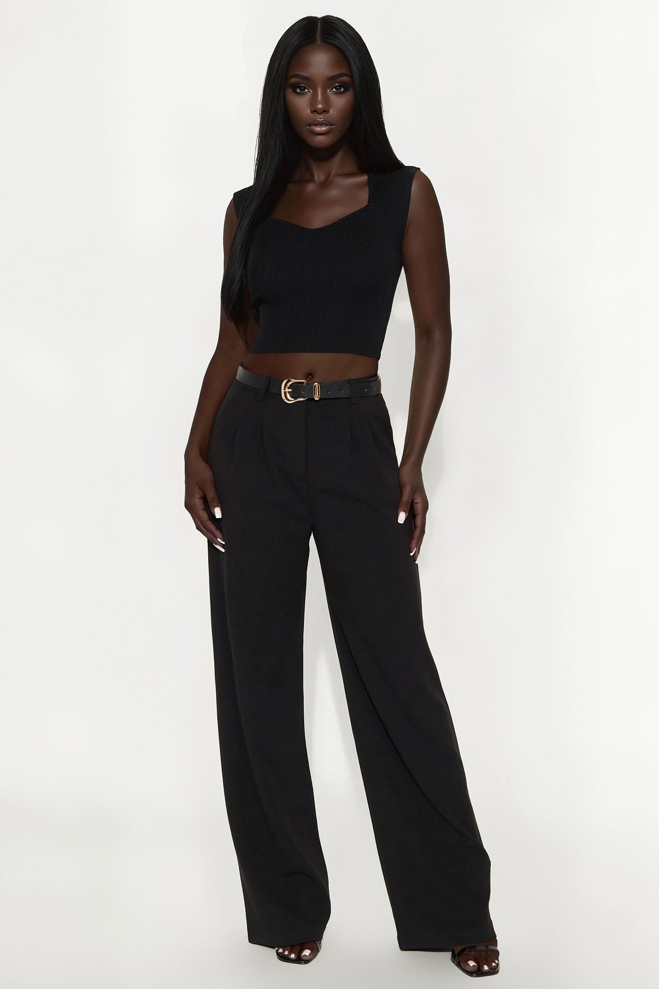 Hug Me Sweater Top - Black