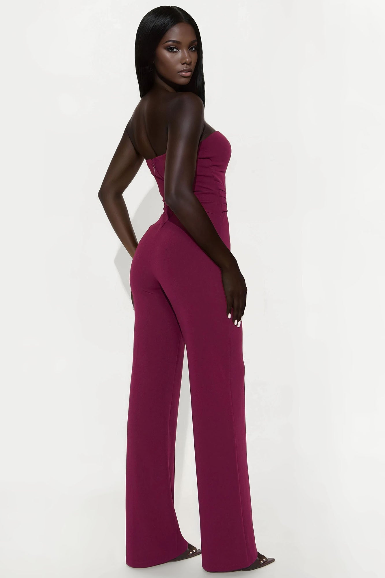 Luxe After Dark Jumpsuit - Wine