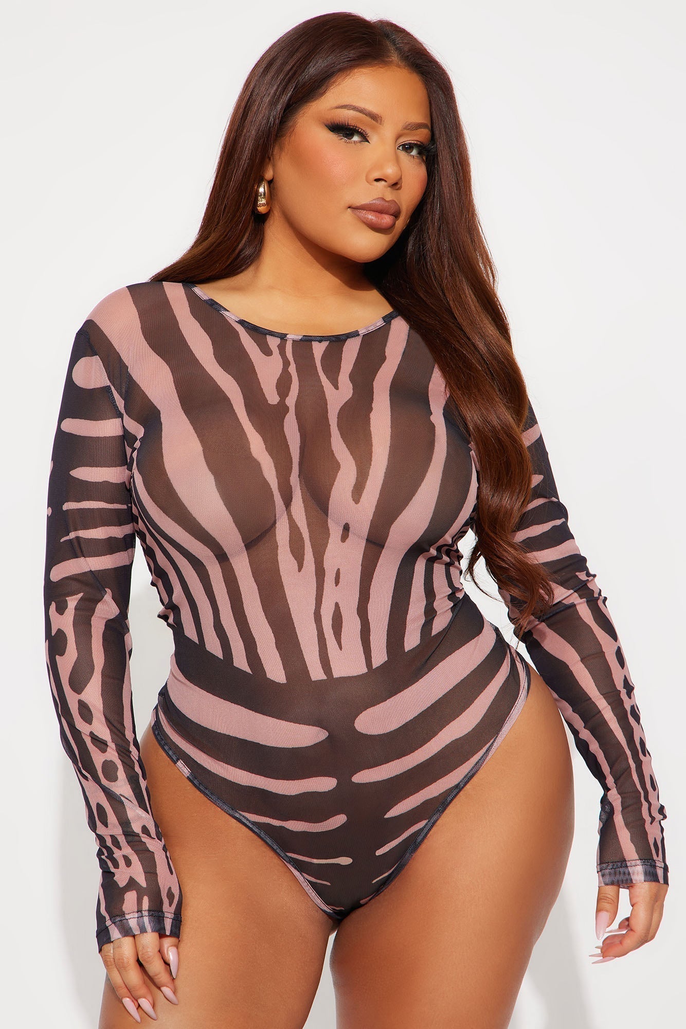 In Awe Mesh Bodysuit - Black/combo