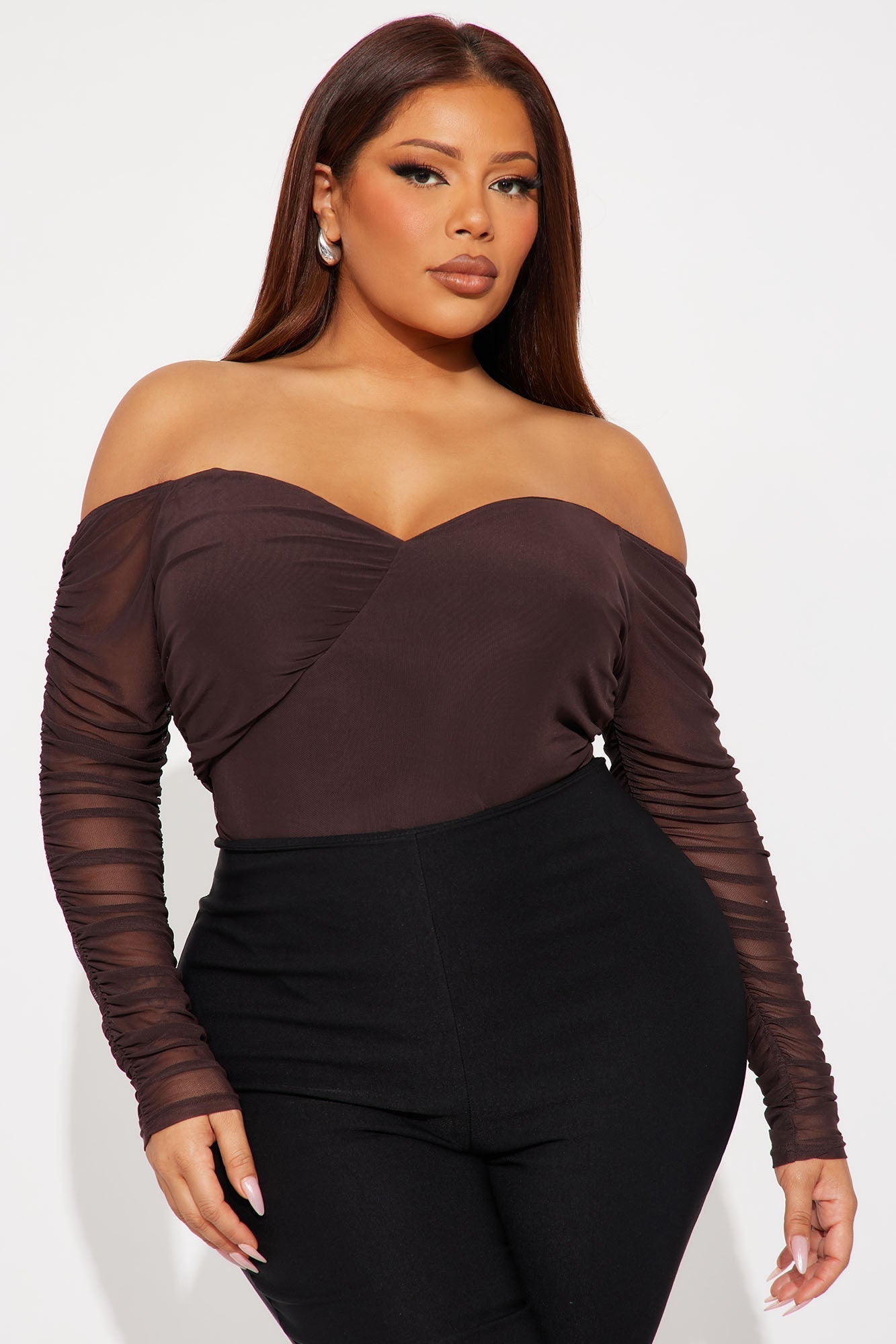 A Hot Mesh Bodysuit - Chocolate