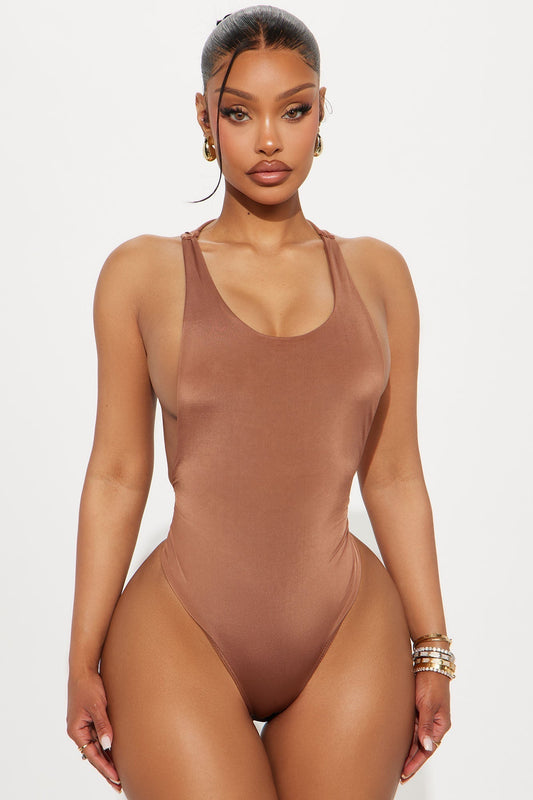 Martina Double Lined Bodysuit - Chocolate