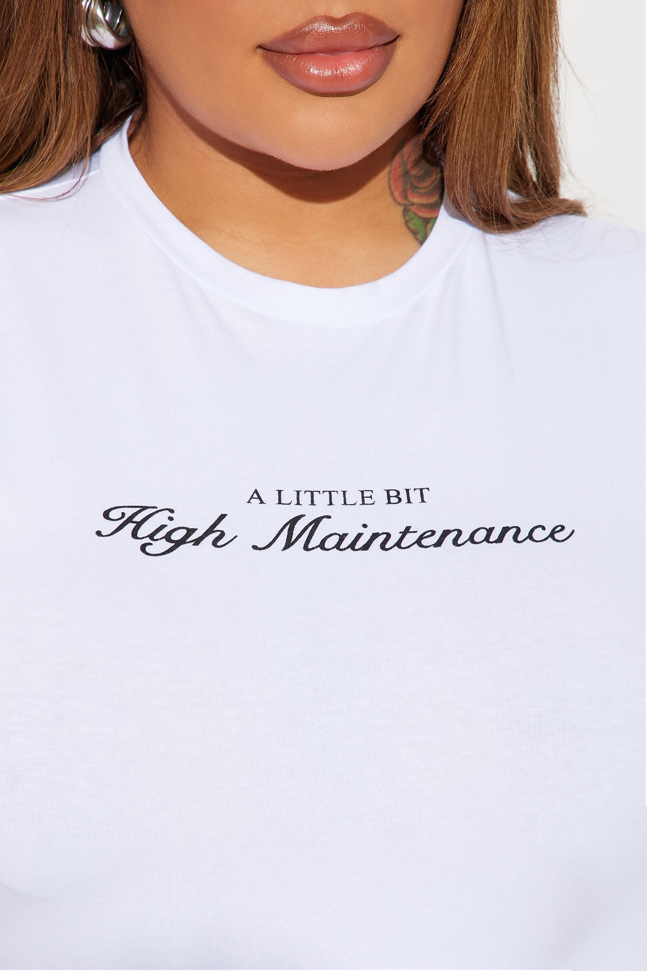 A Little Bit High Maintenance Tee - White/Black