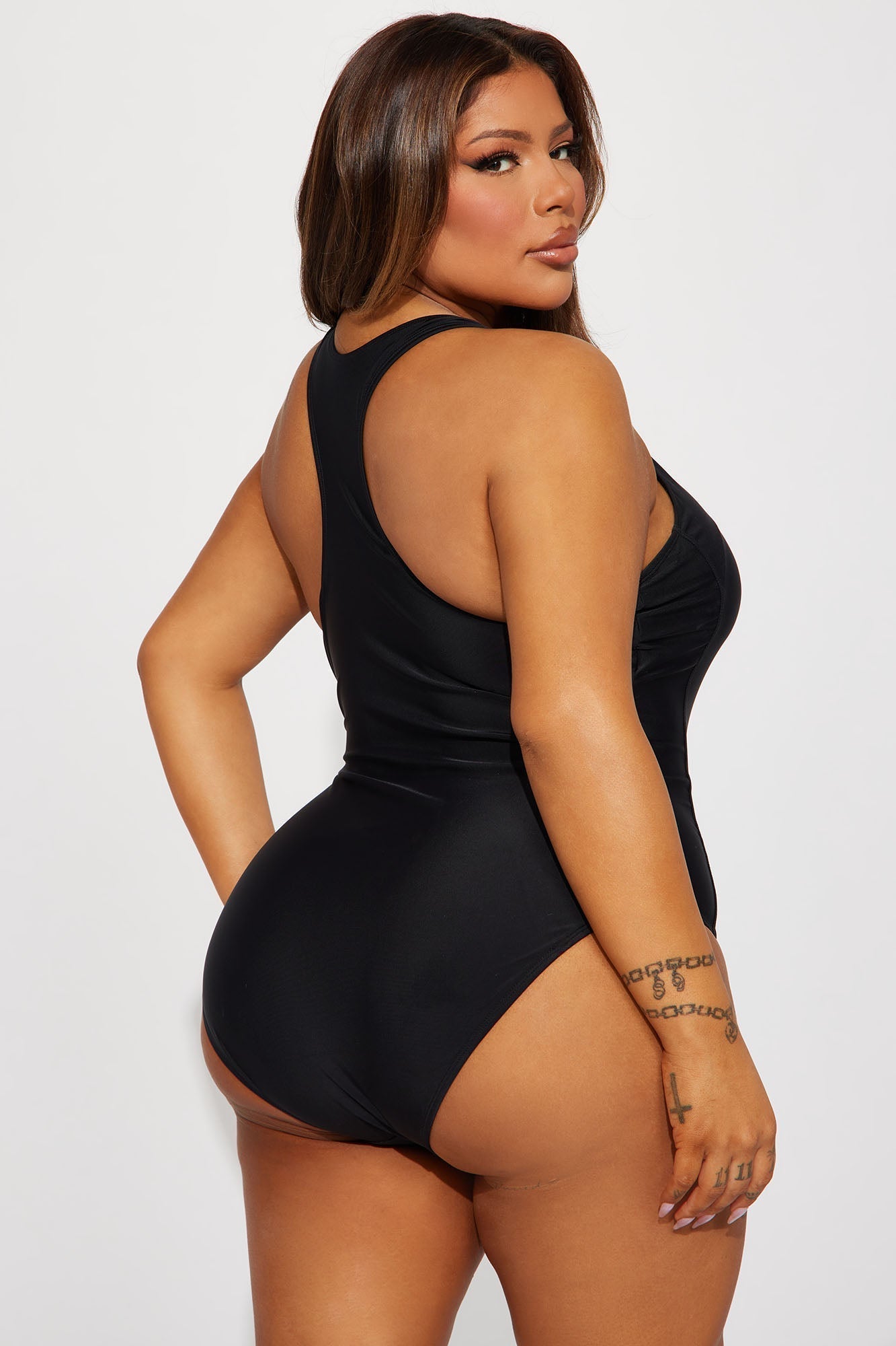 Favorite Summer Racerback 1 Piece Swimsuit - Black