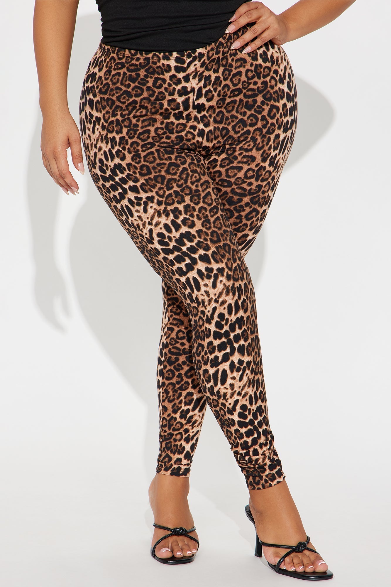 Unapologetically Fierce Leopard Butt Ruched Legging - Brown Combo
