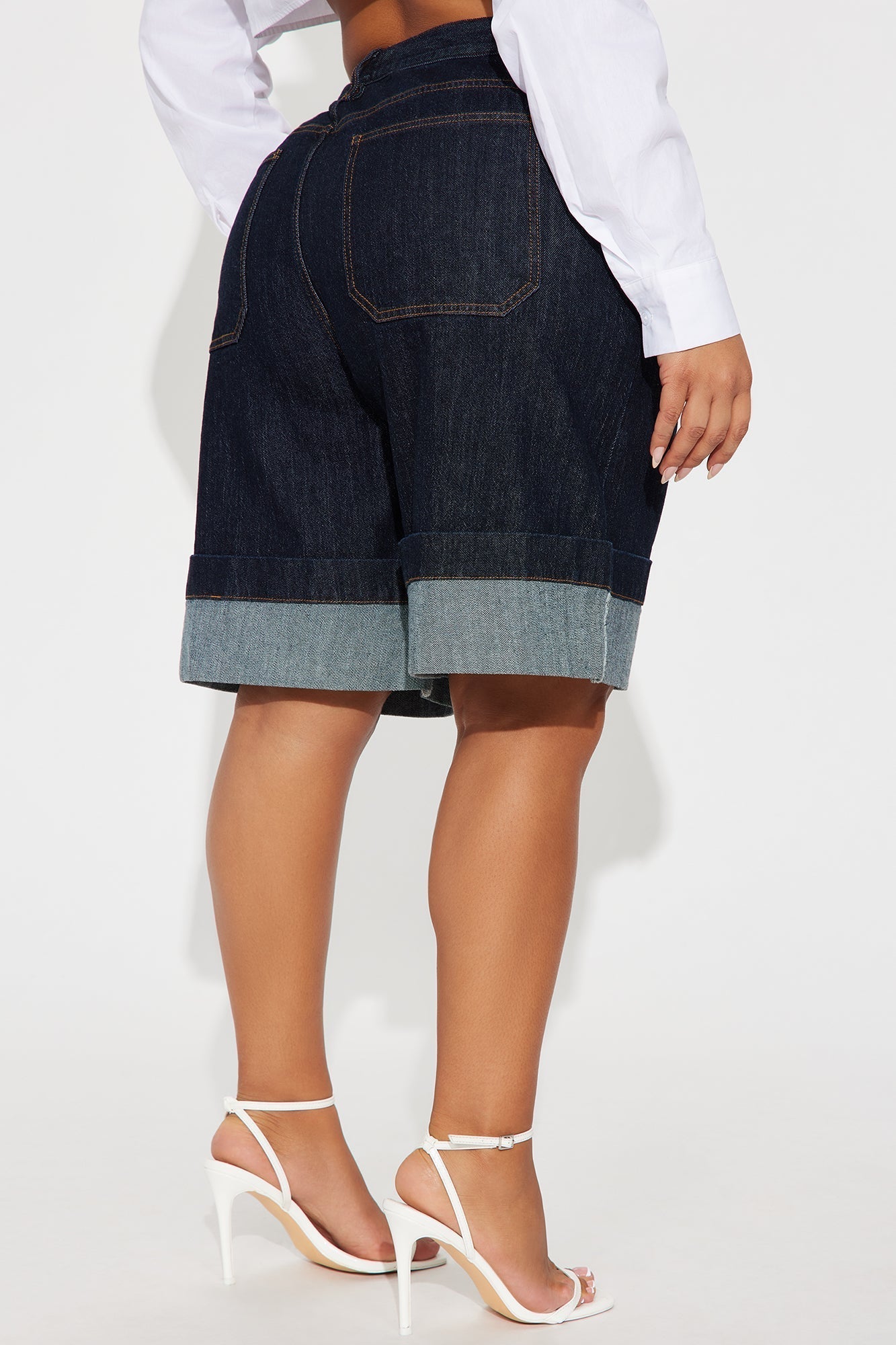 Kennedy Cuffed Bermuda Denim Shorts - Dark Wash
