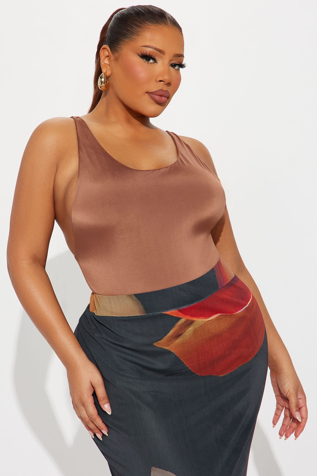 Martina Double Lined Bodysuit - Chocolate
