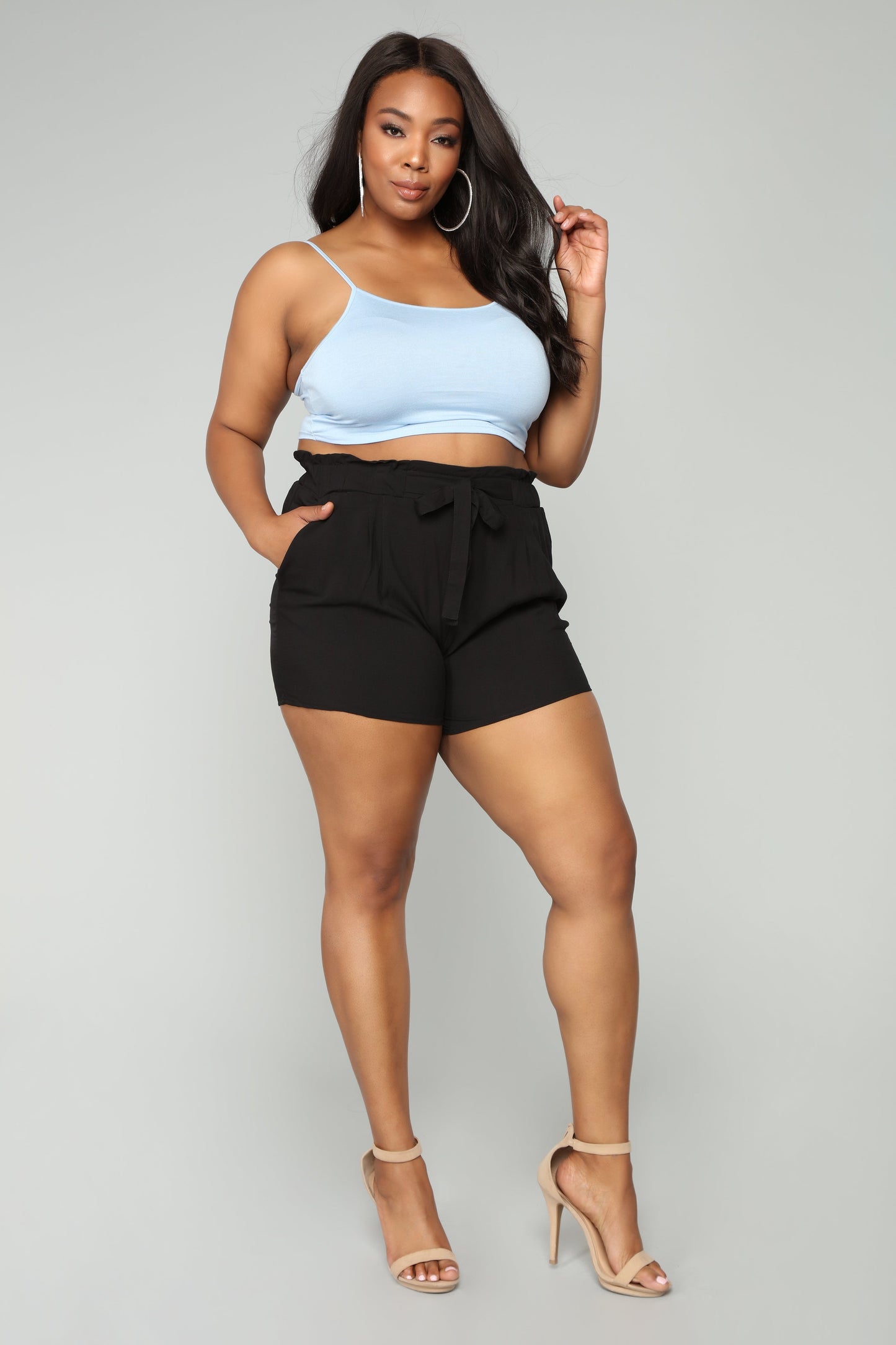 Rosie Tie Waist Shorts - Black