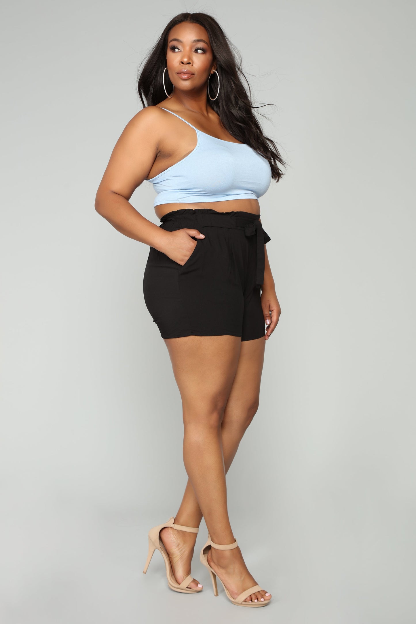 Rosie Tie Waist Shorts - Black