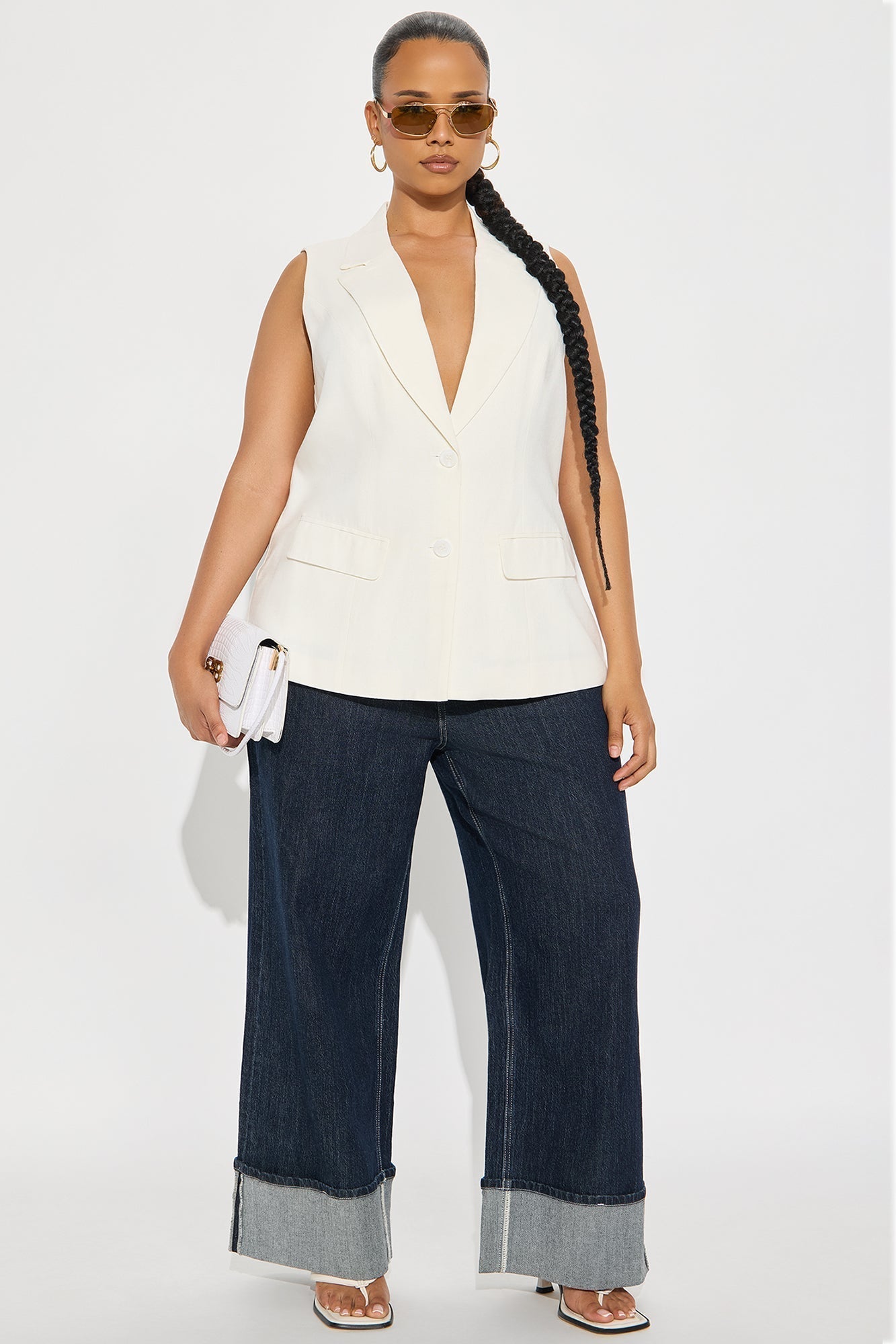 Manhattan Club Linen Vest - White
