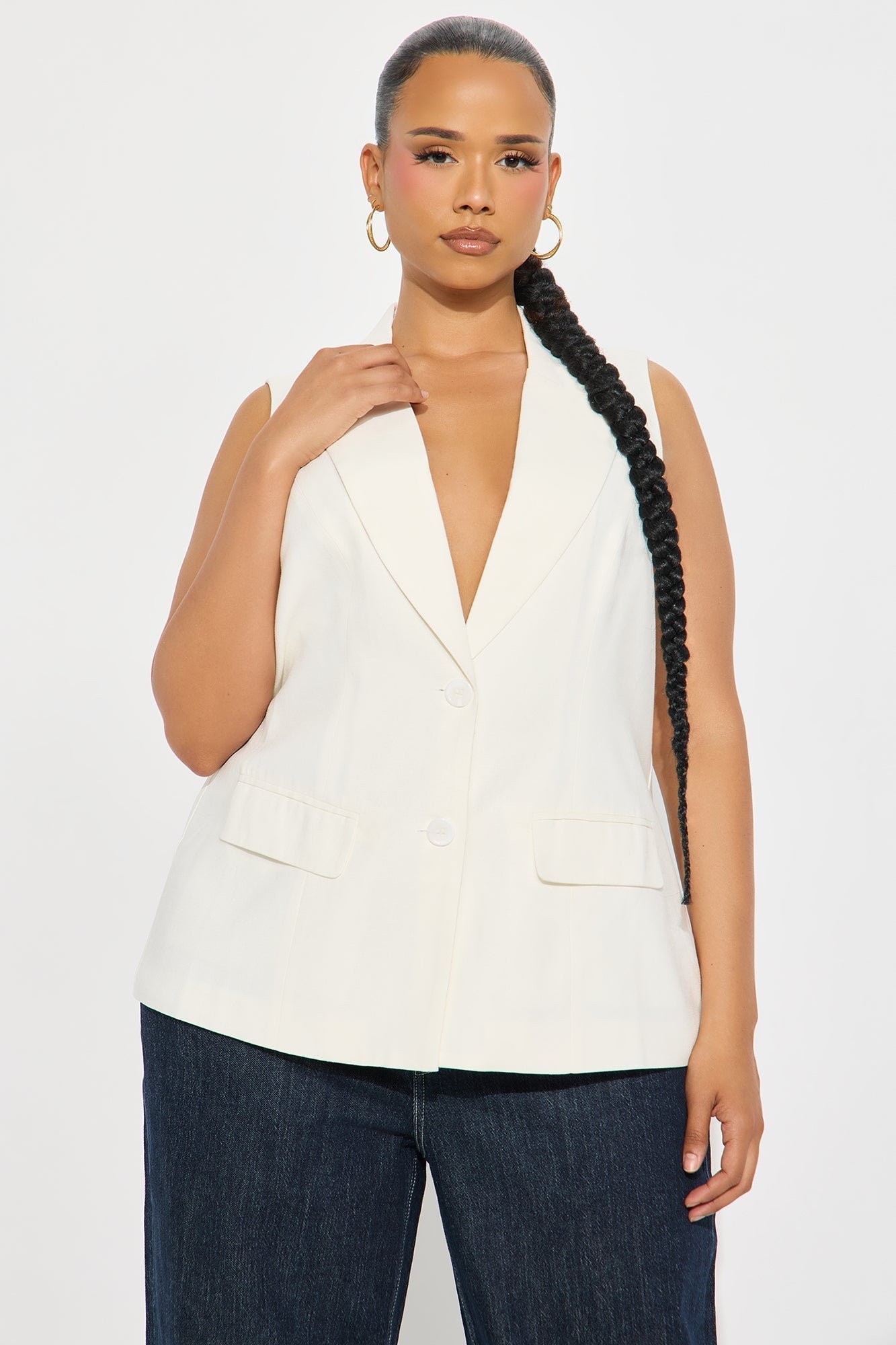 Manhattan Club Linen Vest - White